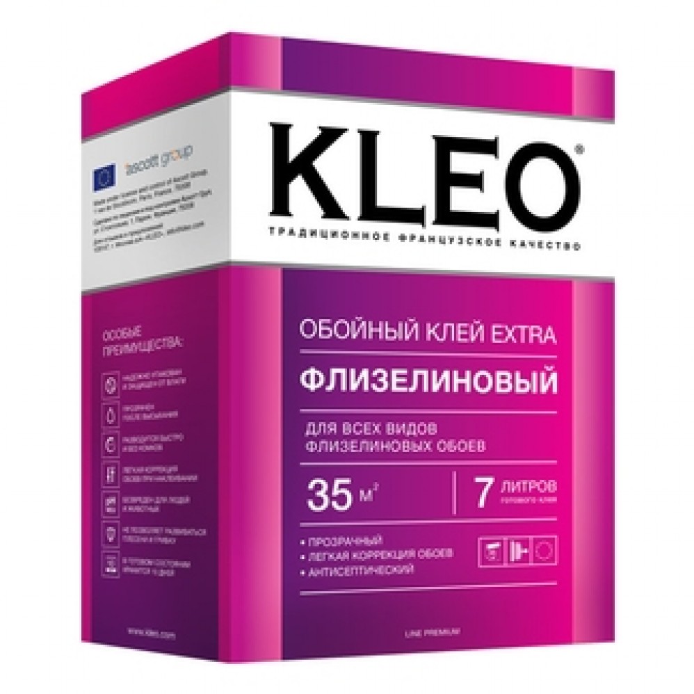 Клей для флизелиновых обоев, сыпучий KLEO EXTRA 35/20