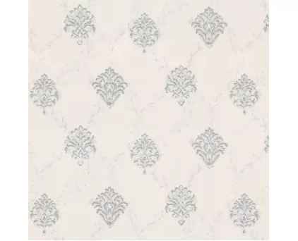 Обои мелкий Дамаск белый Euro Decor виниловые Romanov арт.7138-00