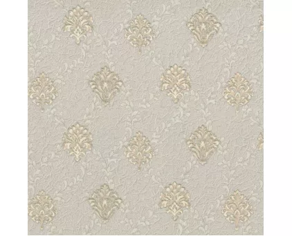 Обои мелкий Дамаск бежевый Euro Decor виниловые Romanov арт.7138-10