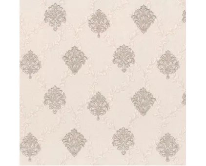 Обои мелкий Дамаск бежевый Euro Decor виниловые Romanov арт.7138-01